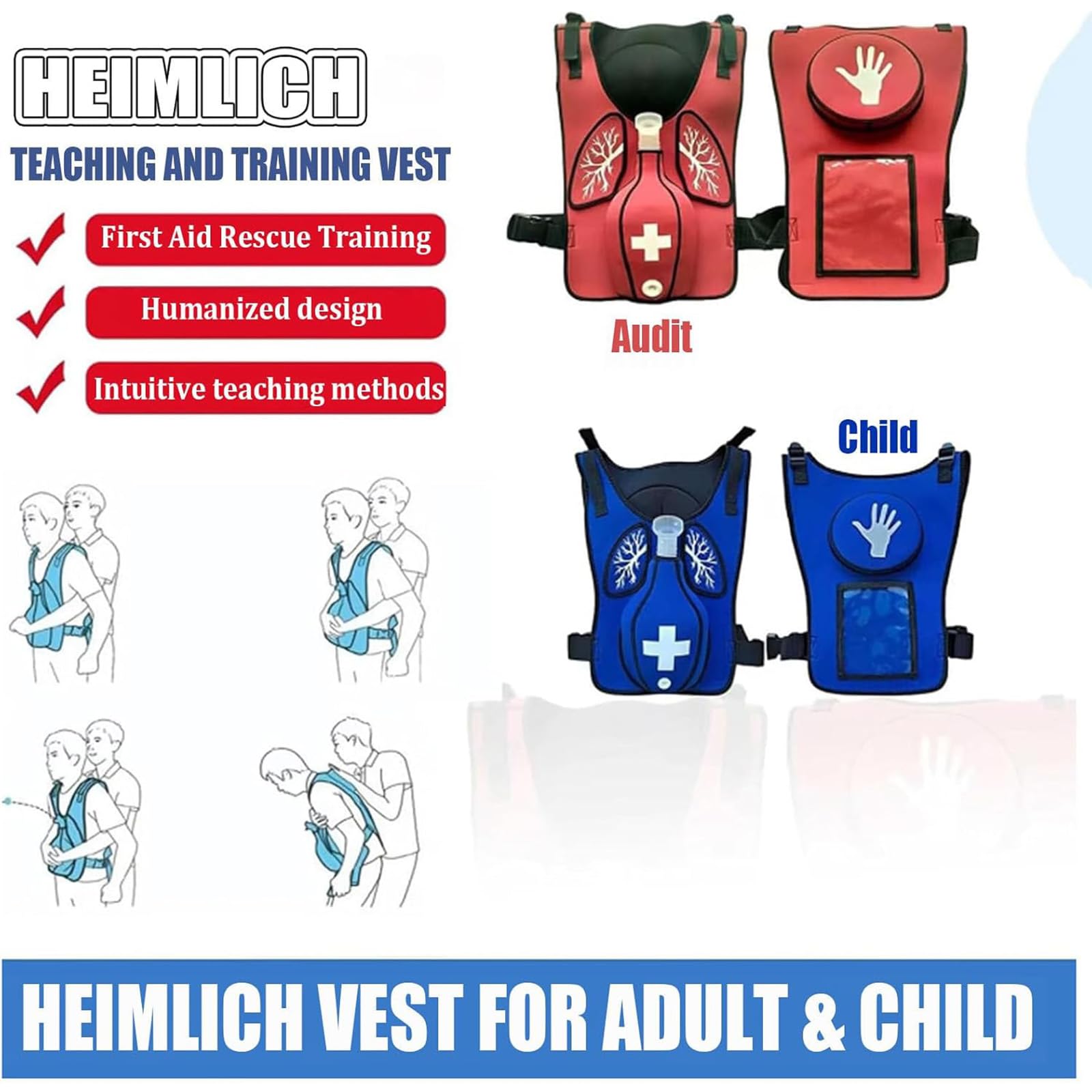 Modello di Addestramento alla Manovra di Heimlich, Kit di Pratica di Salvataggio per Soffocamento Riutilizzabile
