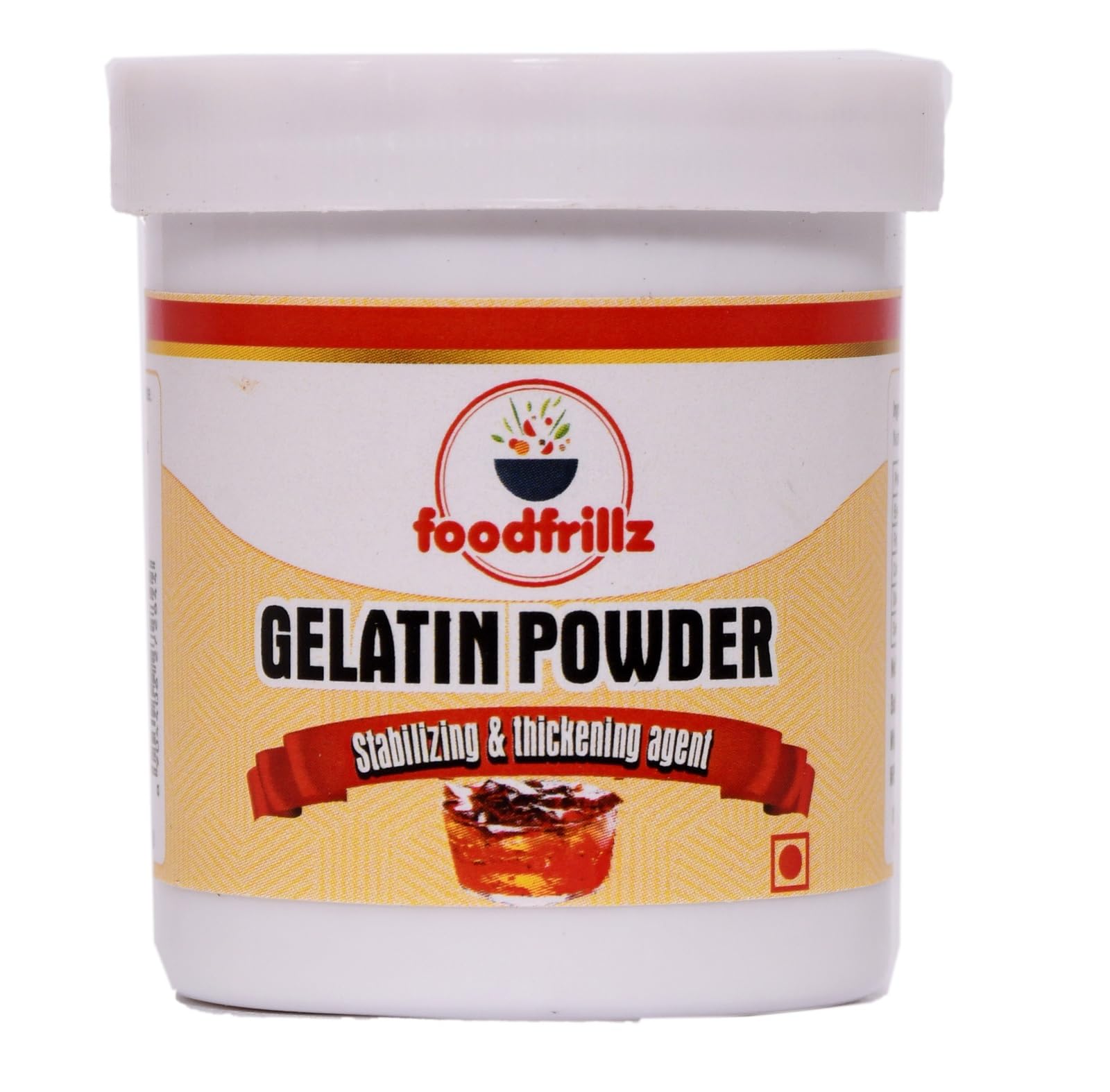 foodfrillz Gelatin Powder Crystals, 25 g | Perfect for Jellies, Desserts, Puddings, Cakes, Ice Cream