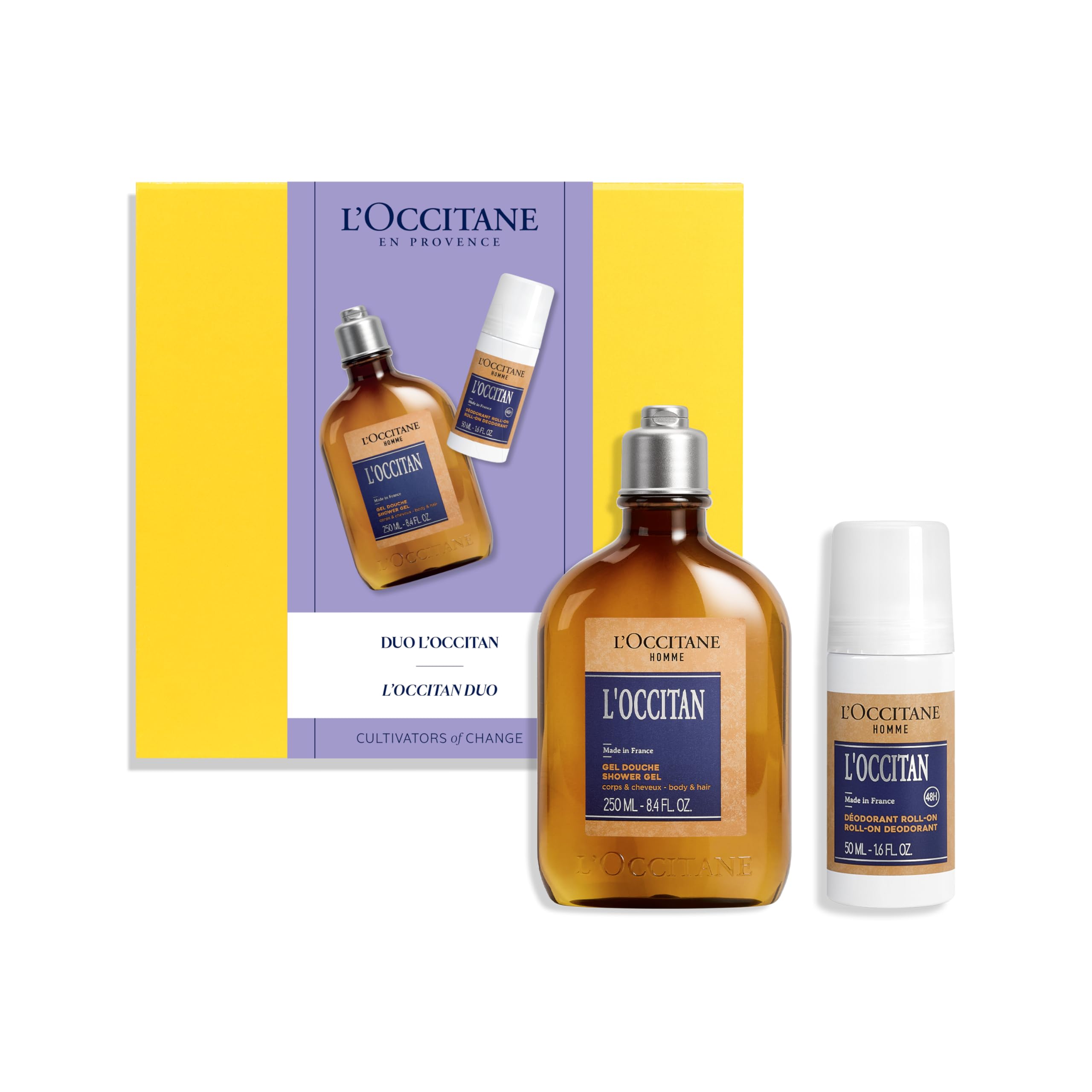 L'OCCITANE - Zestaw L'Occitan dla mężczyzn - żel pod prysznic do ciała i włosów oraz dezodorant w kulce - wyprodukowano we Francji