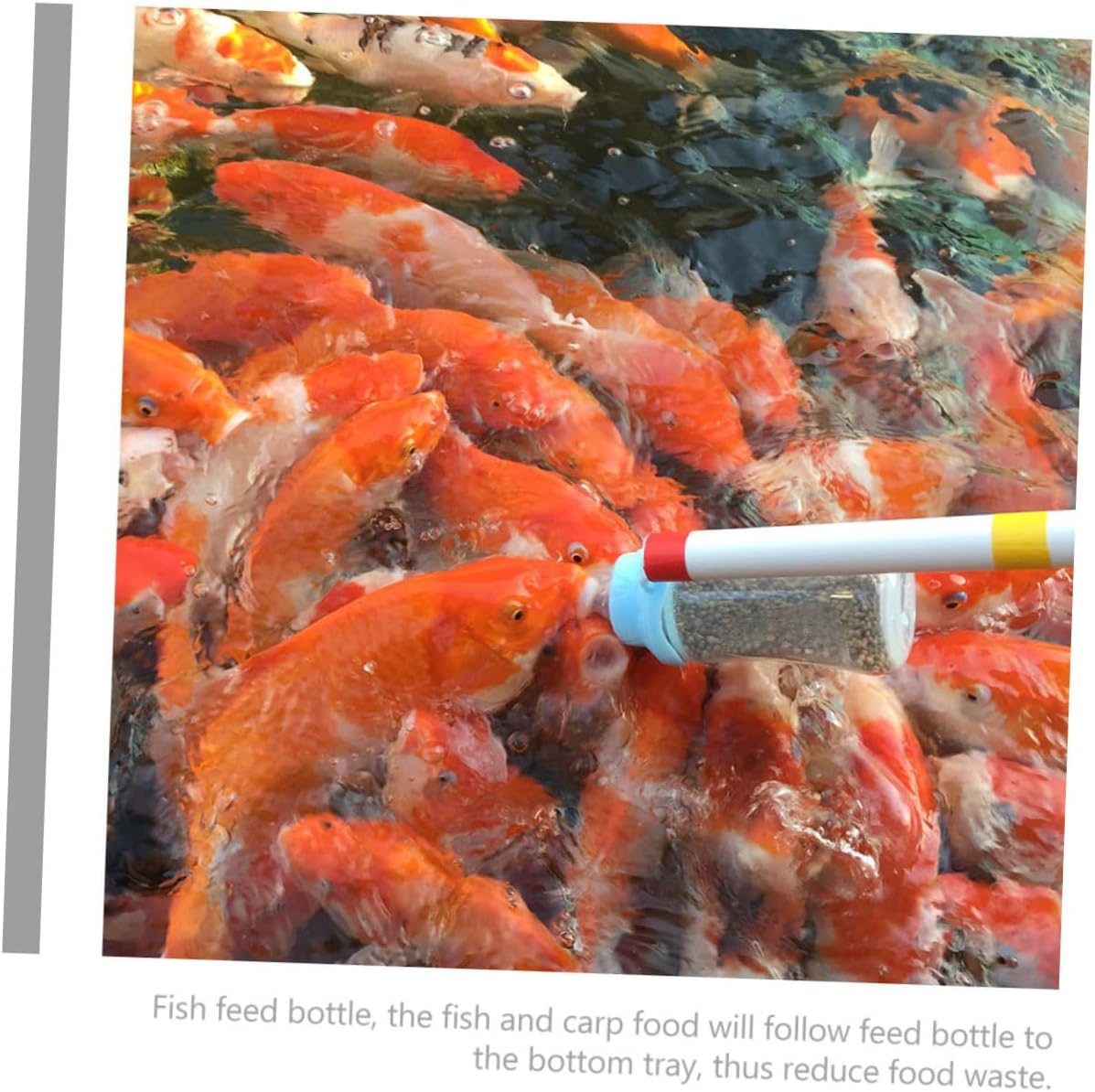 POPETPOP Automatic Fish Feeder Bottle with Pole 180ml for Aquarium and Carp Easy to Clean Random Color