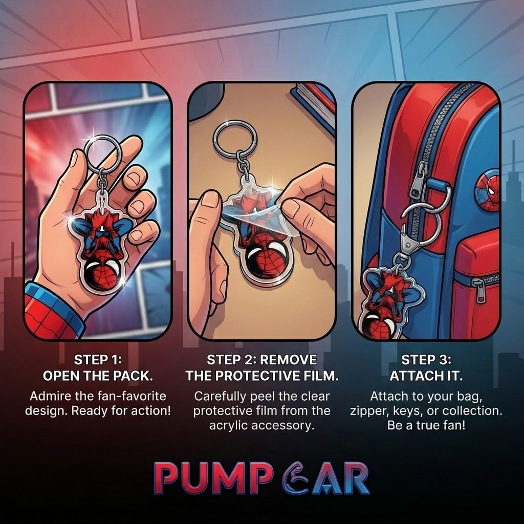 PUMP CAR Acrylic Keychain 2-inch Double-Sided Charm Key Ring with Metal Clip, Backpack Charm image 5