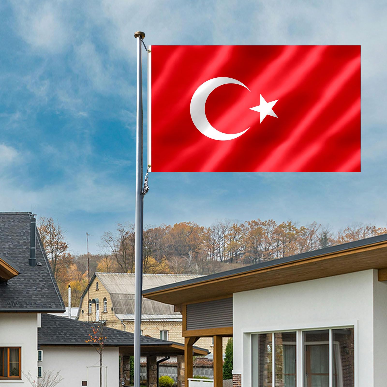Turkey Flag 3x5 FT Turkish Flag With Brass Grommets Fade Proof For Outdoor Decor(Turkey), Türkiye Flag - Image 4