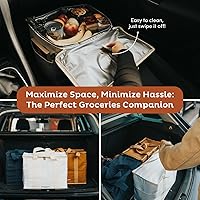 Vista 6 de Bolsa de comestibles reutilizable aislada – Lona, a prueba de fugas, bolsa enfriadora grande extragrande, bolsas de compras aisladas