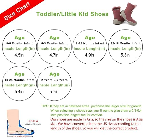 Miniatura 2 de Zapatos de calcetín para bebé, suela de goma suave, antideslizante, para interiores, para bebés, niños y niñas, zapatos de entrenamiento para