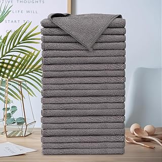 20 Pack Microfiber Cleaning Cloths 9.84 * 9.84inch, Reusable and Washable Cleaning Towels for Kitchen, Cars