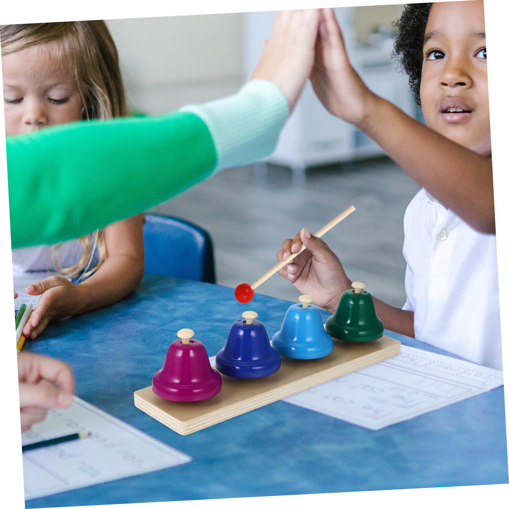 Juguetes Musicales de Madera y Cobre Juego de 2 Instrumentos de Percusión Promueven la Coordinación Mano-Ojo para Niños Pequeños en Juegos Sensoriales