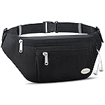 Entchin Fanny Pack for Women Men,Crossbody Belt Bag with 4-Zipper Pockets,Adjustable Waist Bag Pack,One of the Most Popular Travel Essential Gifts for Walking,Traveling,Cycling and Shopping (Black)