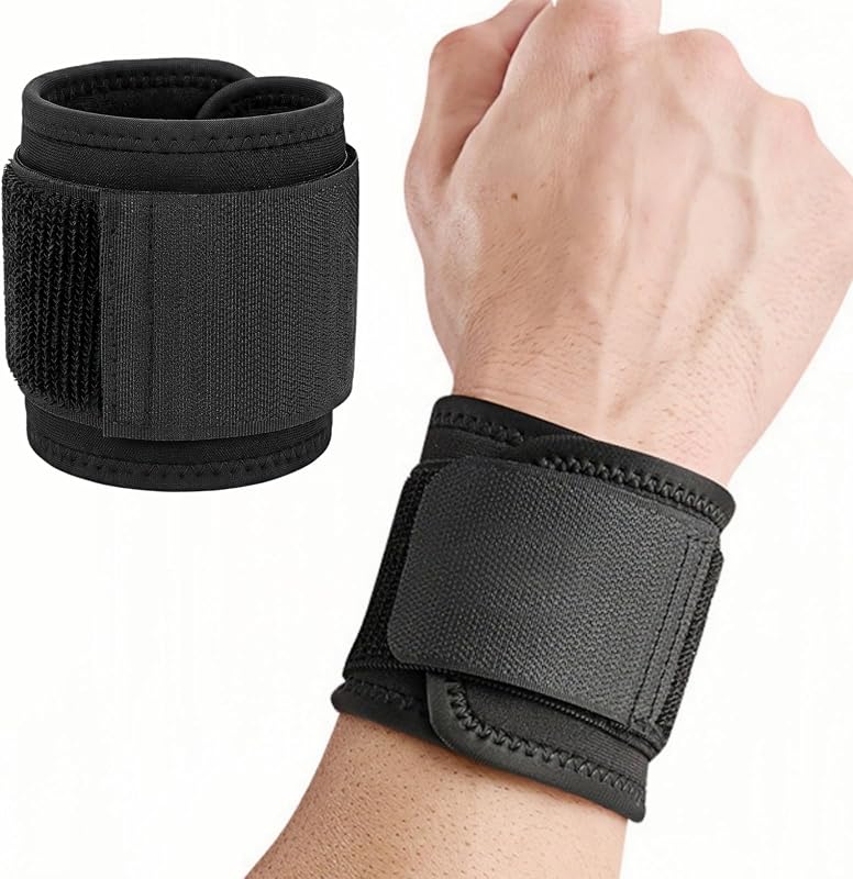 Adjustable Wrist Support Brace, Compression Wrist Wraps for Men & Women, Wrist Guard for Sports, Fitness, Weightlifting, Tendonitis, Carpal Tunnel Pain Relief, One Size Fits Most (1)