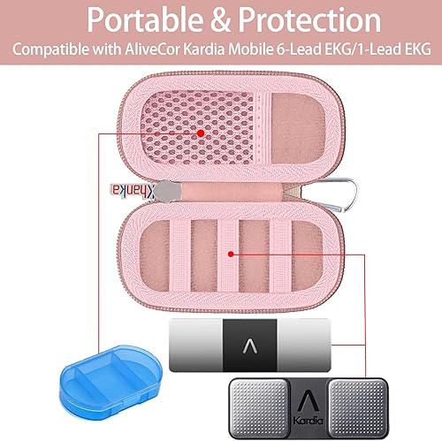 Miniatura 8 de Khanka Funda rígida de repuesto para AliveCor Kardia Mobile ECGKardiaMobile 6L EKG (oro rosa)