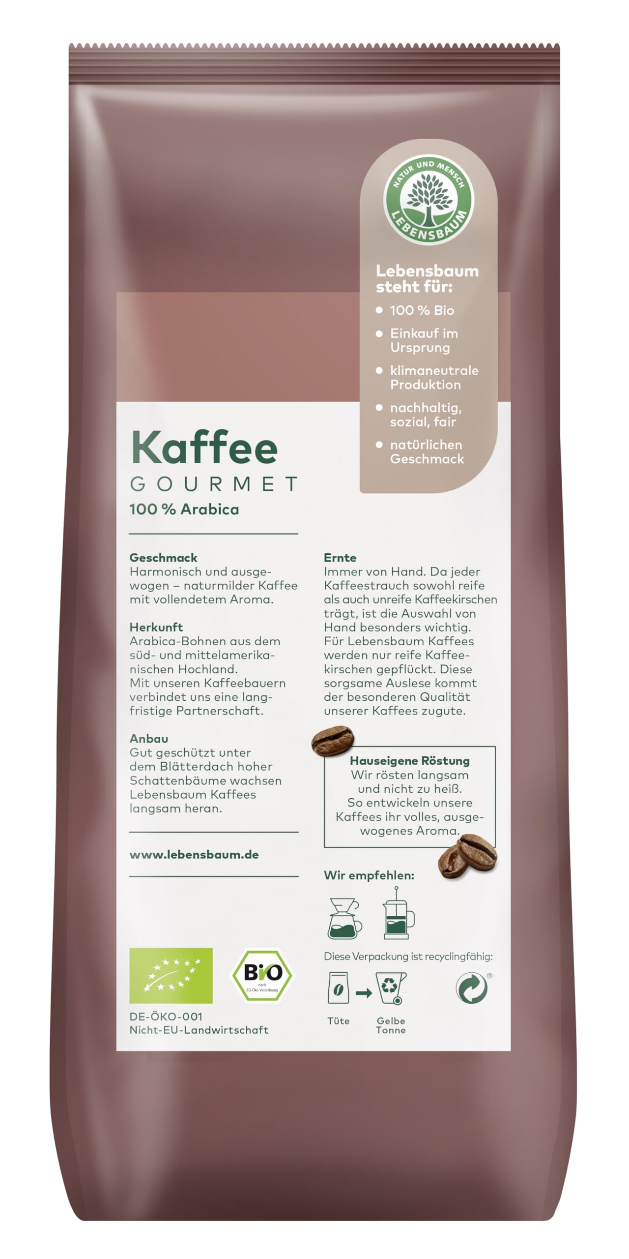 Lebensbaum Bio Gourmet Kaffee, 1 kg