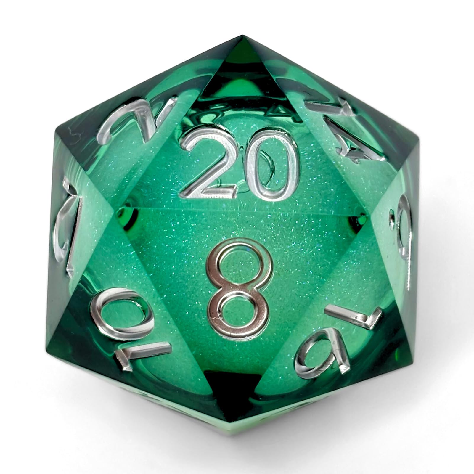 Sage's Portal Souls Liquid Core D20 33mm Chonky Sharp Edge Resin Die DND Dice for Dungeons and Dragons RPG Tabletop TTRPG (Forest Souls)