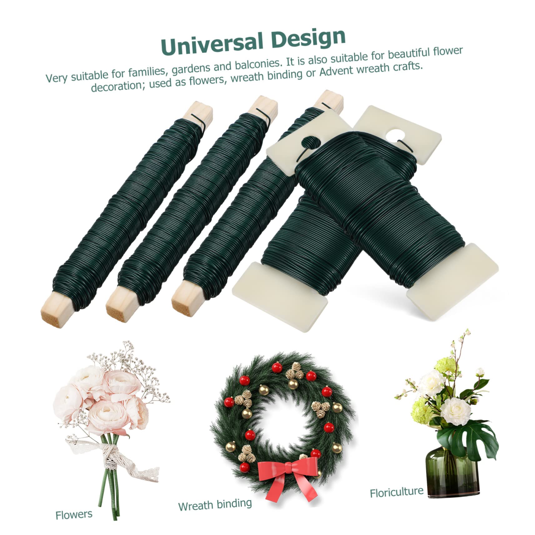 Veemoon 6 Pcs Floral Wires Roll Malleable Plant Wires Thin Iron Strings for Craft