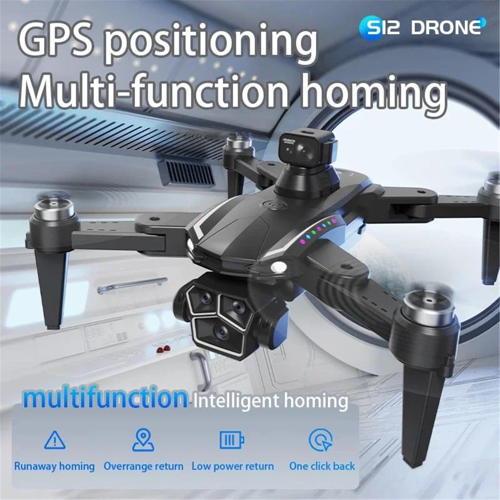 Dron s12 6k profesjonalny dron z kamerą hd gps 5g wifi silnik bezszczotkowy optyczny przepływ zawisający składany quadrocopter,Triple battery
