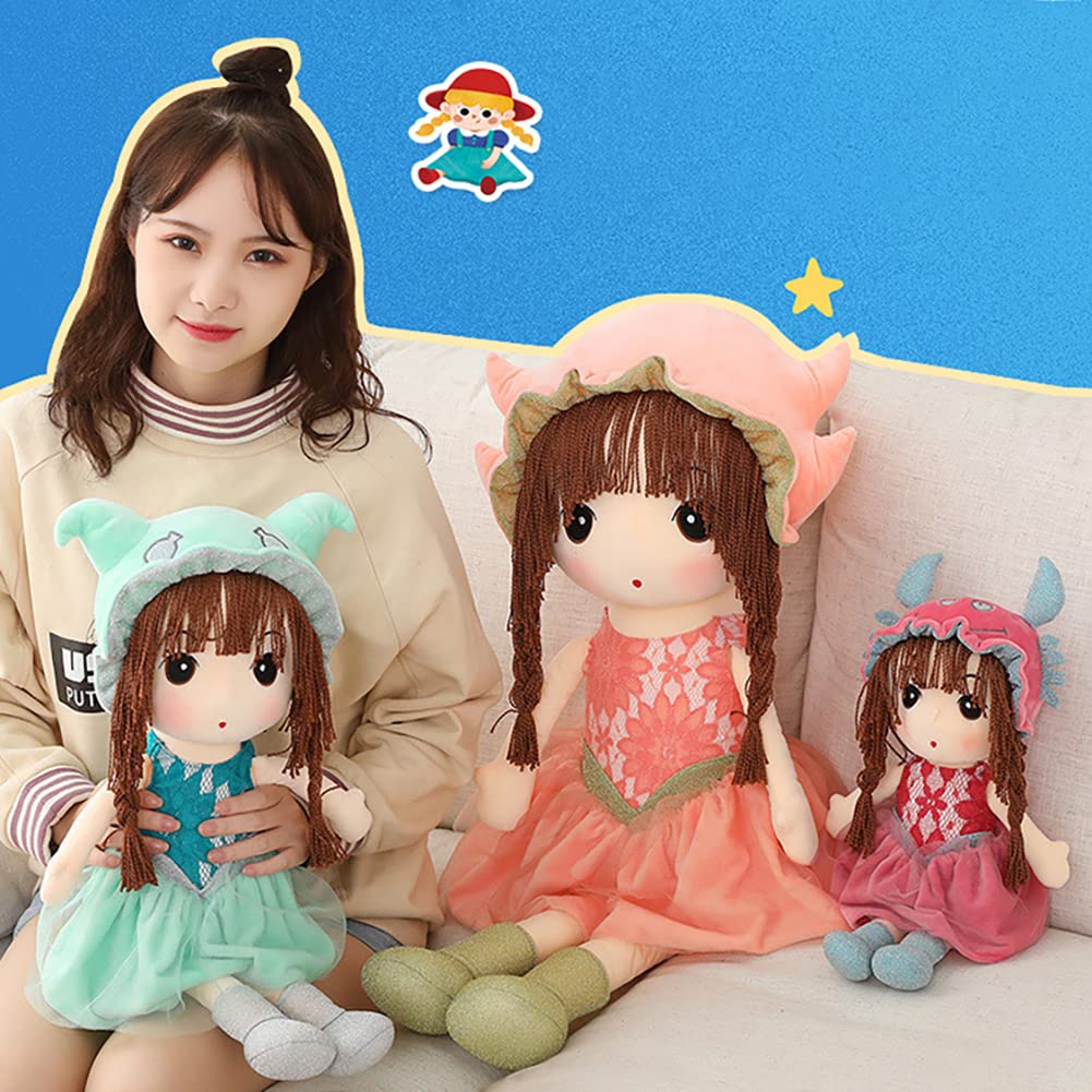 ITODA Poupée De Chiffon 50 Cm – Violette, Chapeau Et Jupe, Peluche Douce, Cadeau Anniversaire/Noël Pour Fille