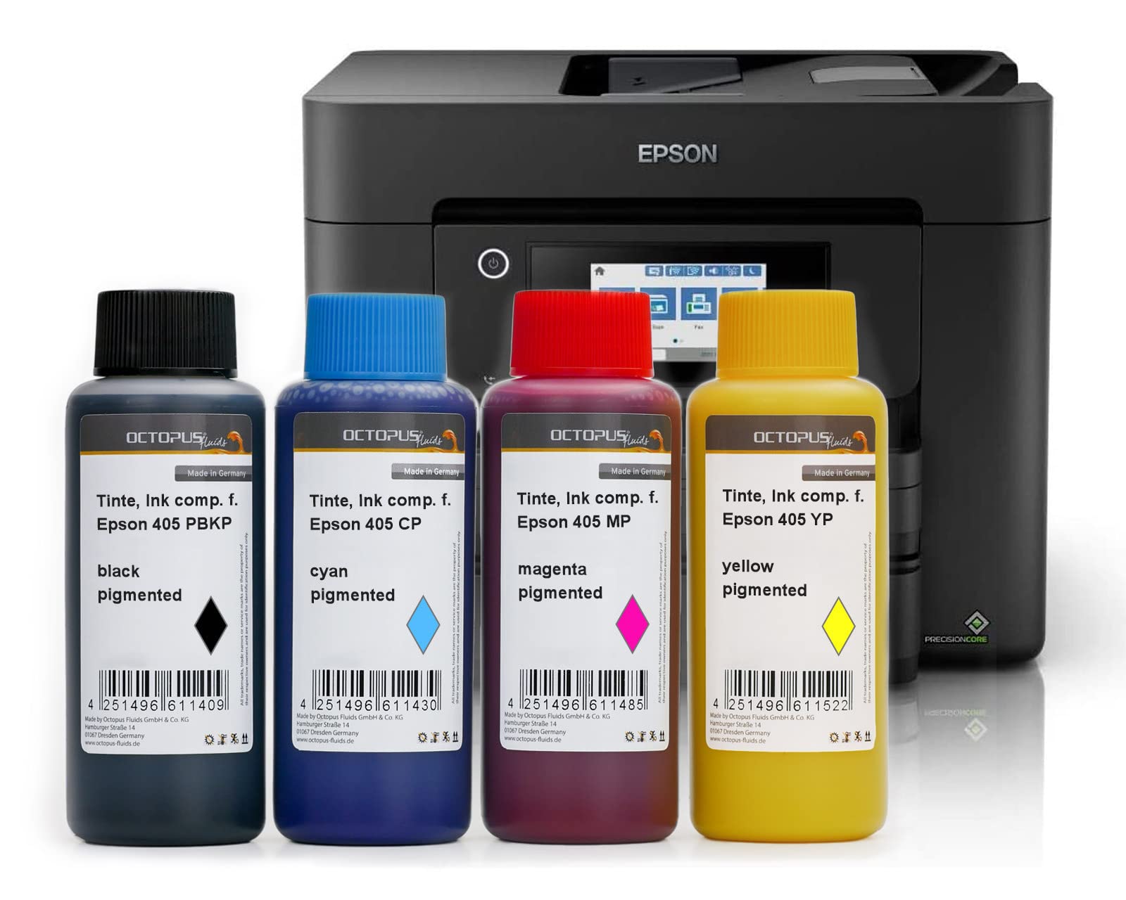 Octopus Fluids Tintenset kompatibel mit Epson 405, 4 x 100 ml