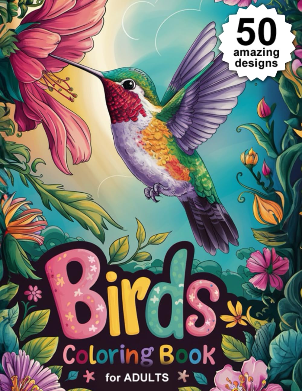 Amazon.com: Birds Coloring Book for Adults 50 Amazing Designs: Large ...