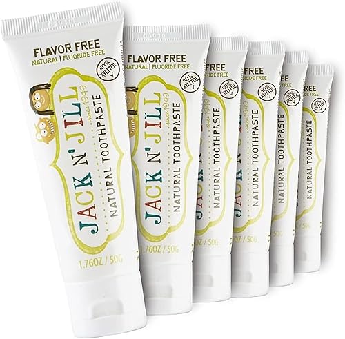Miniatura 8 de Jack N' Jill Pasta de dientes natural para bebés y bebés, pasta de dientes de entrenamiento sin flúor, 40% xilitol, sin BPA, sin sabor, 1.76 onzas