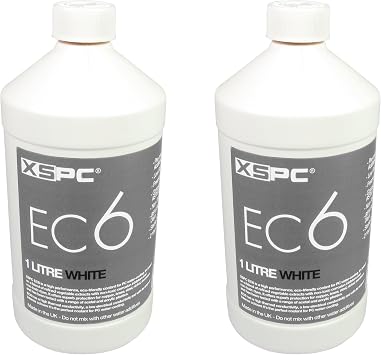 XSPC EC6 High Performance Premix PC Coolant, Opaque, 1000 mL, White, 2-Pack