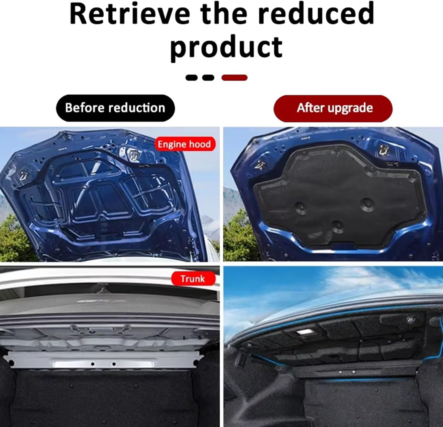 Engine Hood Insulation Pad for Honda Odyssey 2005 2007 2008 2009 2010 2011 2012 2015 2017 2018 2019 Car Sound Deadener Heat Shield Mat Engine Cover Liner Noise Reduction Thermal Protection