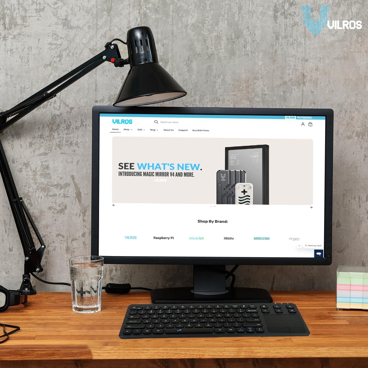 Vilros 2.4G Wireless & Wired Touch Keyboard with Built-in Touchpad- USB Wired + 2.4G Wireless Keyboard Compatible with Raspberry Pi