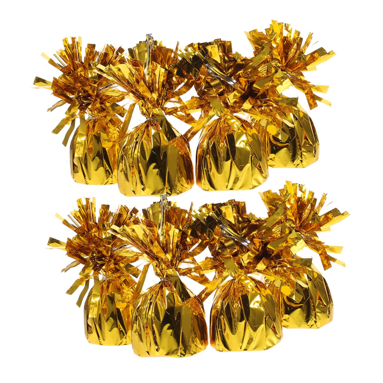 Goldene Ballongewichte 8 Stück-pack aus Pvc für Heliumballons | Metallische Optik, Elegant Goldfarbenes Design, für Partydekorationen und Hochzeiten