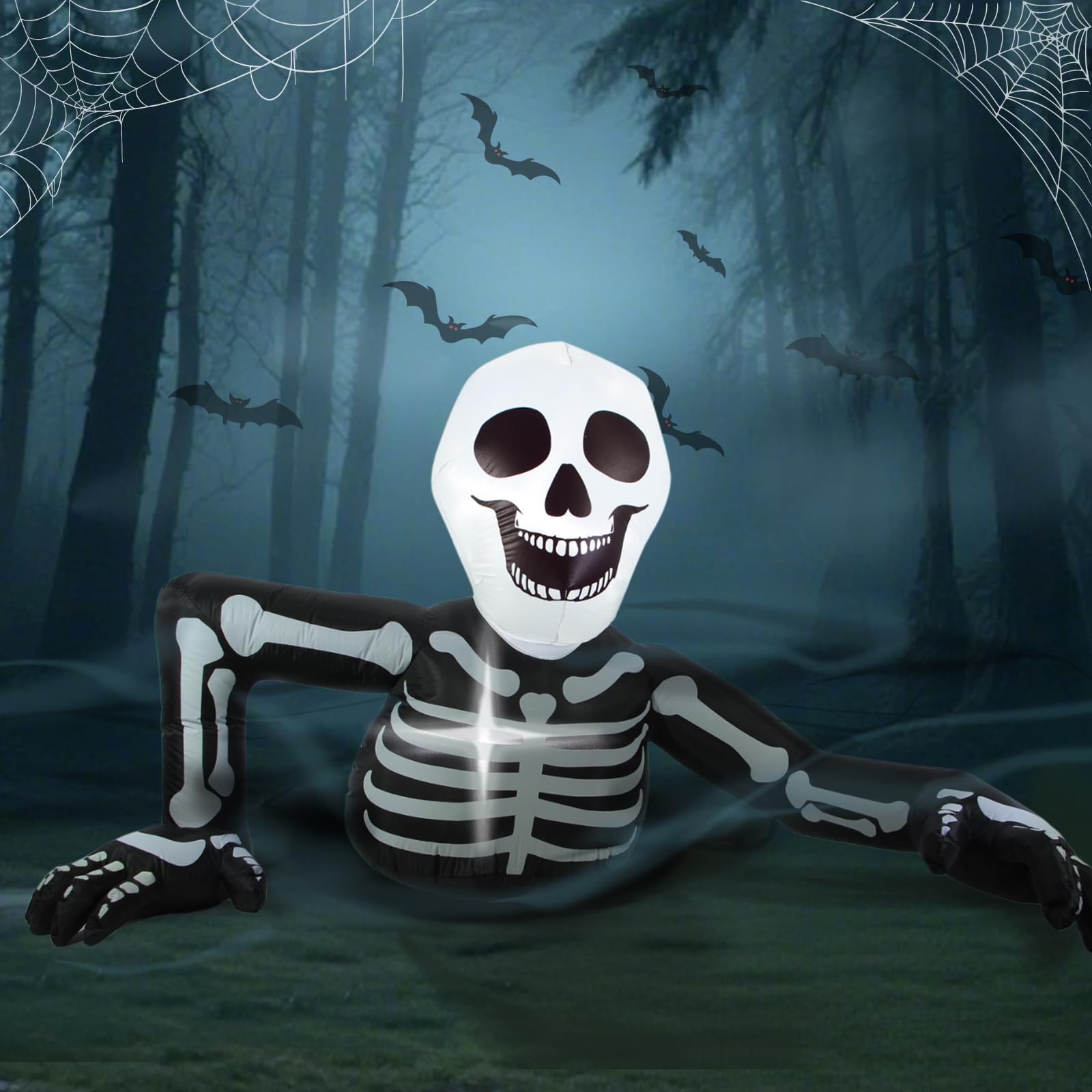 Squelette gonflable d'Halloween de 2,3 m long jardin cour porche