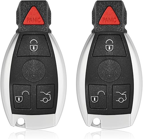 Repuesto para Mercedes Benz 1997-2016 All C CL E G GL ML R S Class Key Fob Control remoto IYZ3312 IYZ3317 315MHz 4 botones, negro, paquete de 2