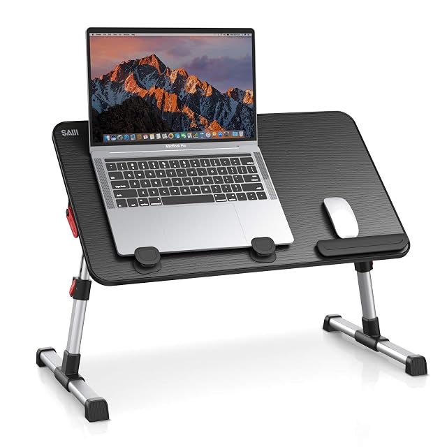 Laptop Desk Table SAIJI Adjustable Laptop Stand Portable Lap Desks with Foldable Legs Notebook Standing Breakfast Tray Reading