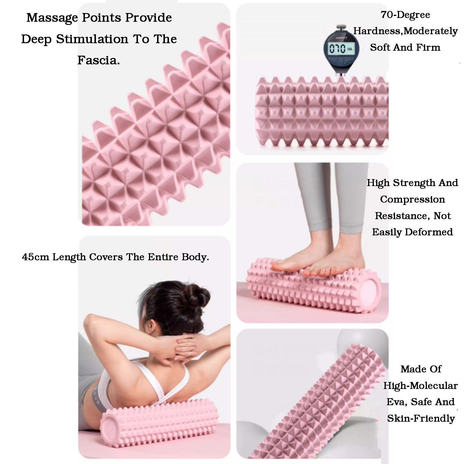 Rouleau En Mousse, Rouleau En Mousse, Masseur De Tissus Profonds Haute Densité For Le Massage Musculaire, La Libération Du Point De Déclenchement Myofascial Améliore(Color4)