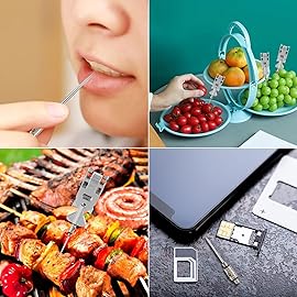 Multi-Purpose Titanium Toothpicks, Portable Metal Toothpicks for Teeth, Reusable Stainless Steel Toothpick for Restaurant Travel Home and Outdoors. (Silver)