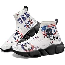 Hetios World Cup Painted Sock Shoes Womens Sneakers Commemorative Running Shoes