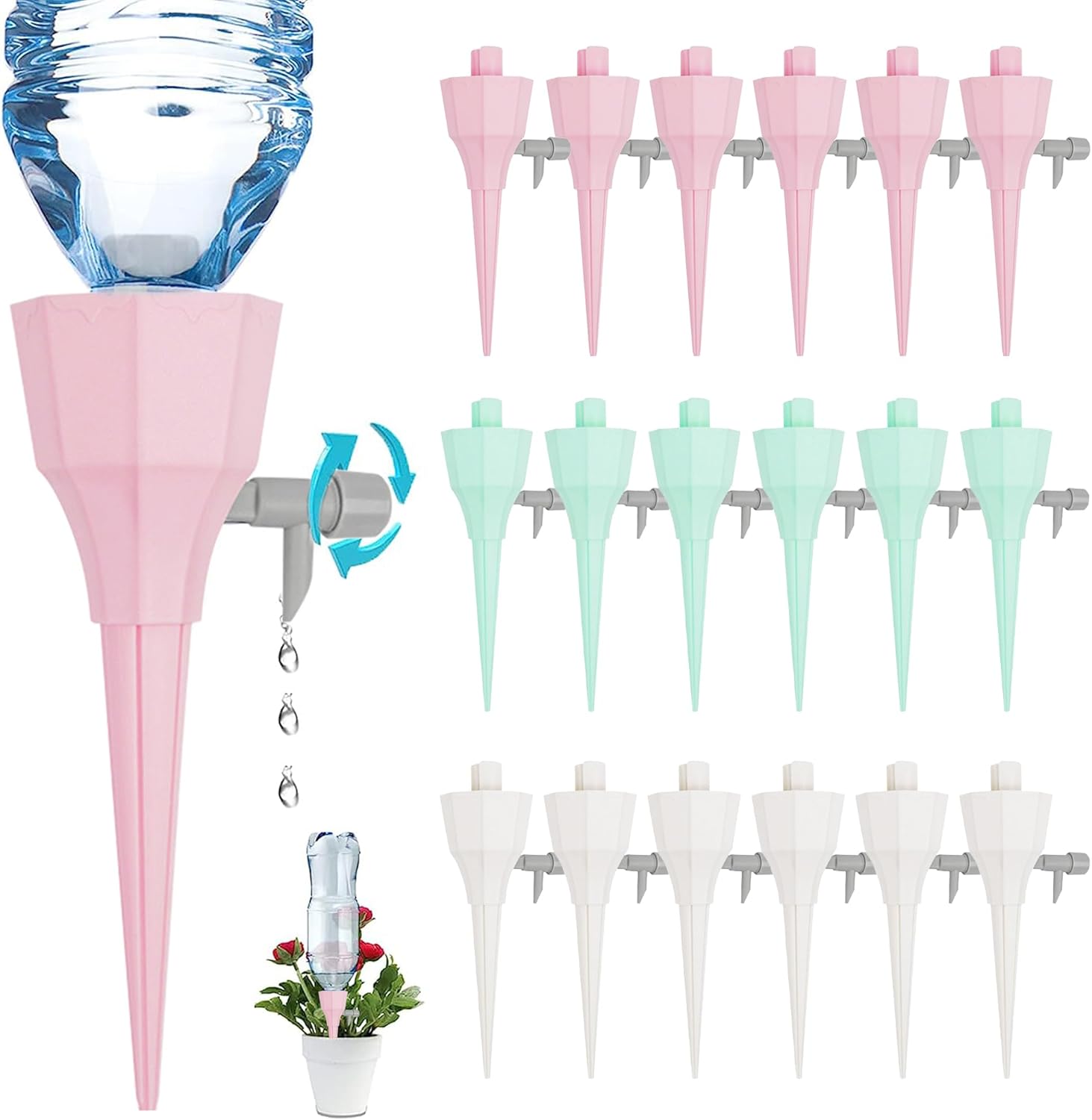 Self Watering Plant Spikes for Garden 18 PCS Adjustable Watering