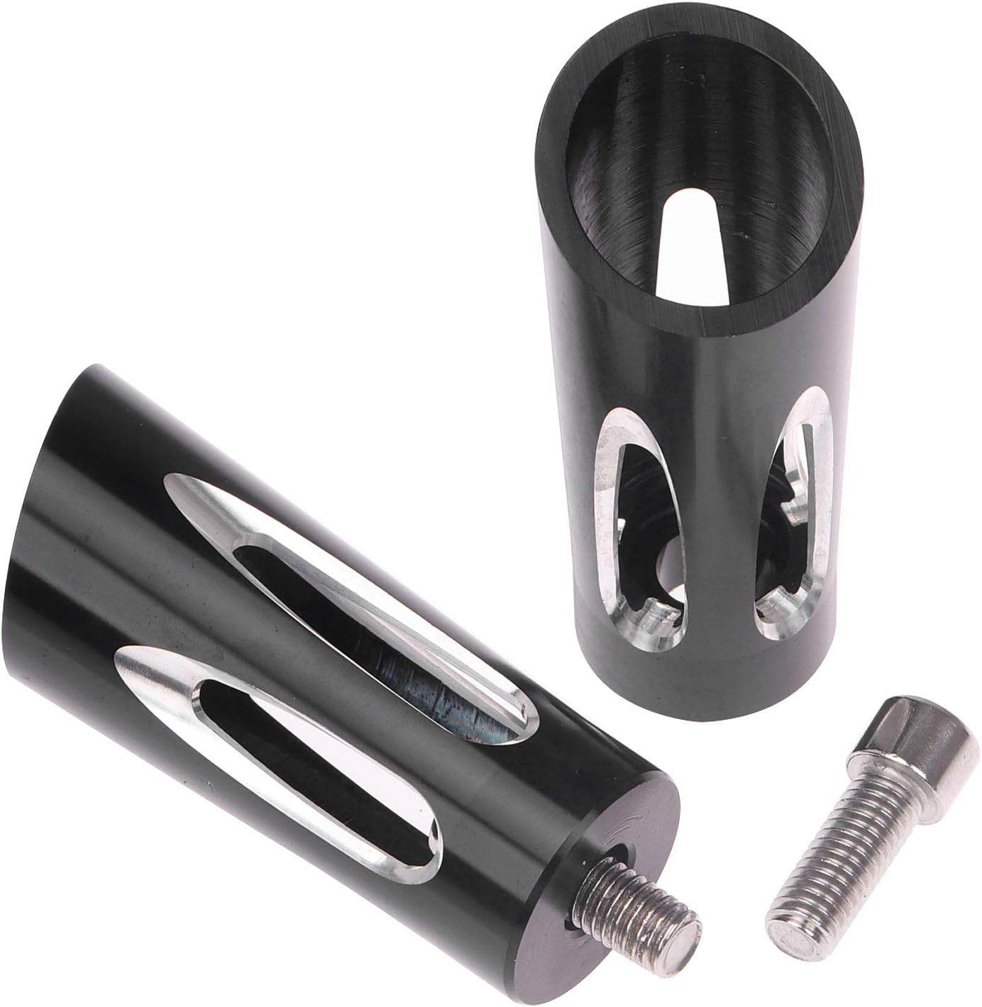 Pair Cut Billet Aluminum Toe Peg Compatible with Harley Footpeg Shifter Toe Heel,Black