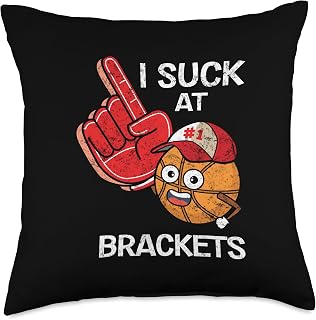I Suck at Brackets March Tournament Bracket Picks Loser Throw Pillow