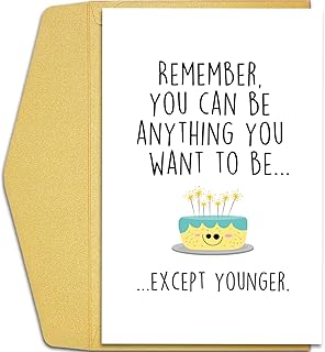 Qiliji Funny Birthday Card for Him Her, Snarky Birthday Card for Men Women, Rude