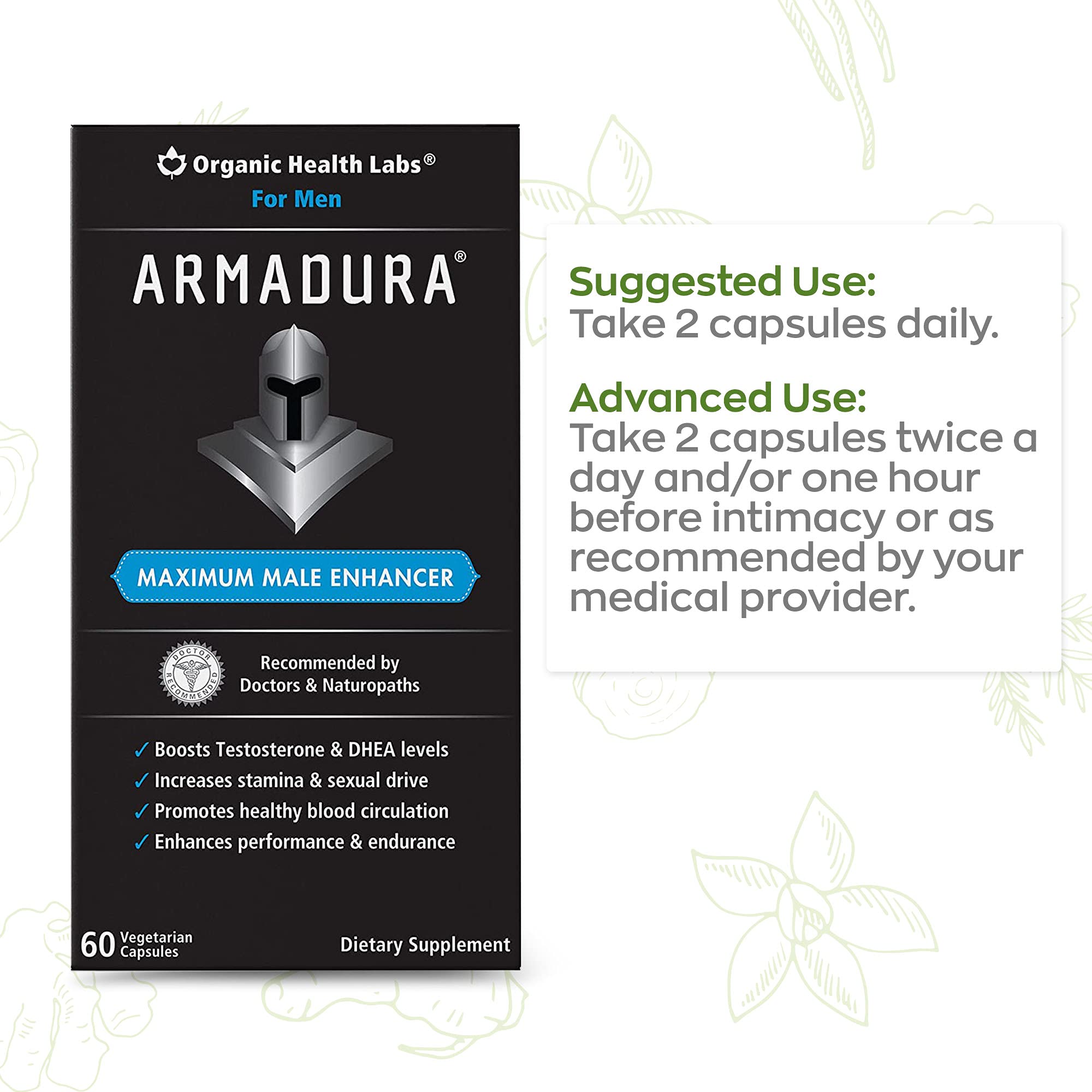 Armadura Testosterone Booster for Men, Male Enhancing Formula with