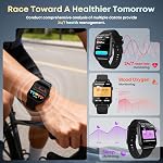 Montres intelligentes pour les femmes hommes, 120 Modes de sport Smartwatch avec 1.83 pouces HD Affichage, moniteur de fréquence cardiaque et de sommeil, IP67 Imperméable, appel Bluetooth & Contrôle de musique pour iPhone/Android (Noir)