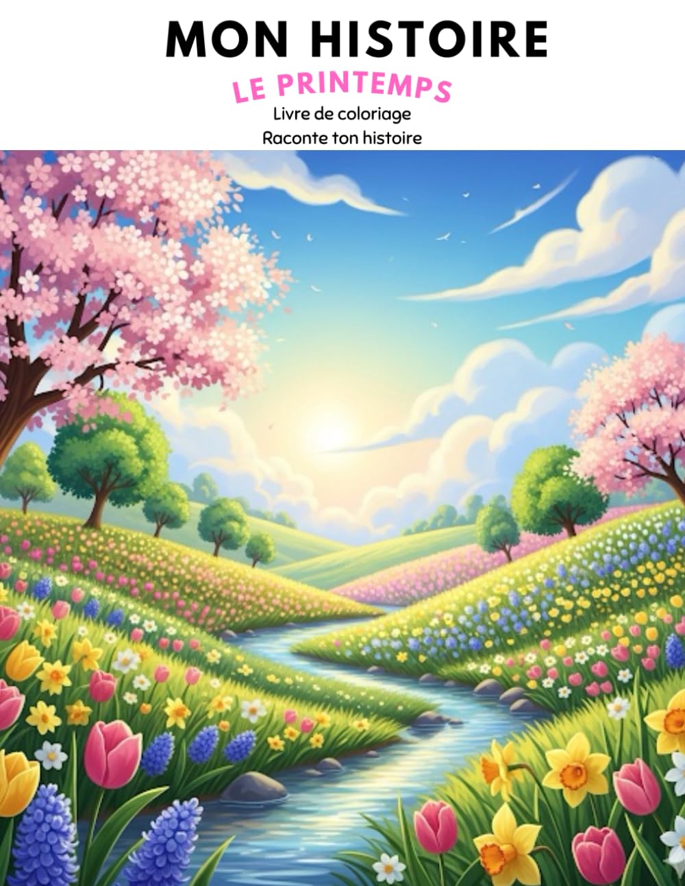 MON HISTOIRE : LES PRINTEMPS: Livre de coloriage Raconte ton histoire
