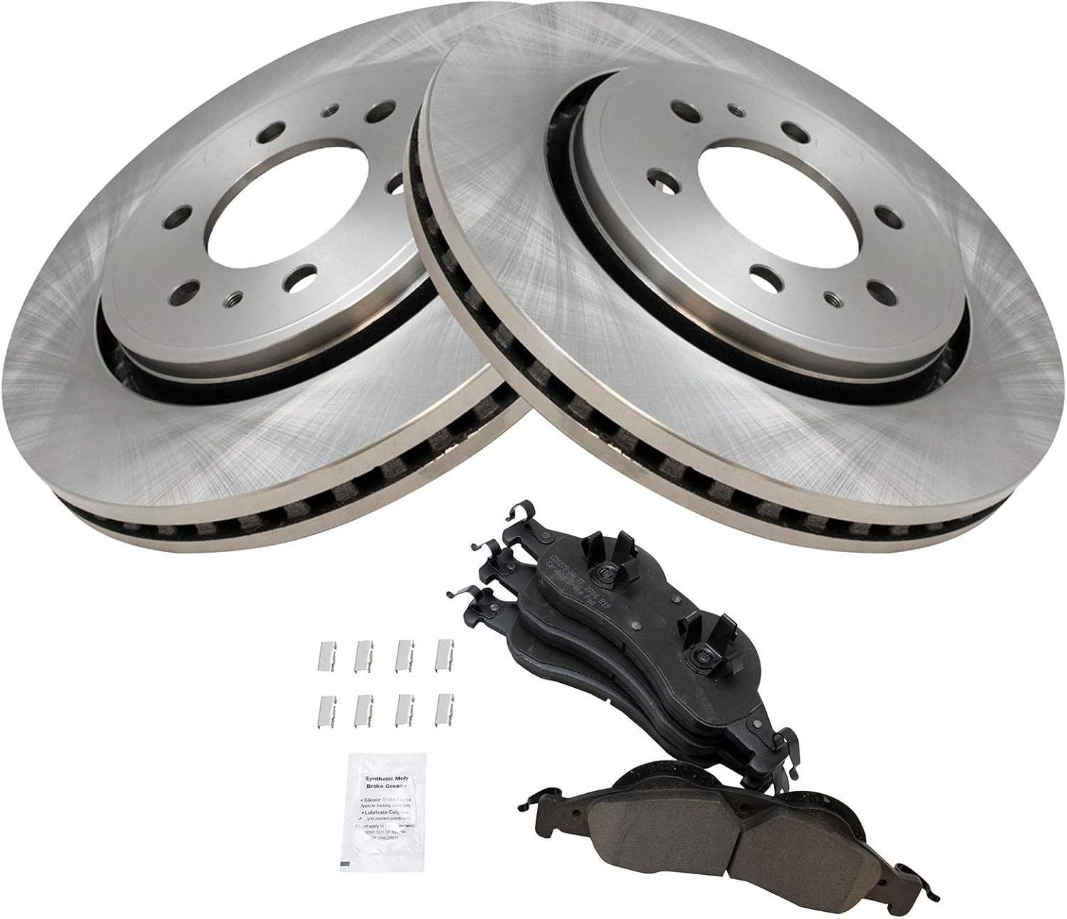 TRQ Front Brake Pad & Rotor Kit Brake Pads Brake Rotor Ceramic Compatible with 2007-2009 Ford Expedition Lincoln Navigator