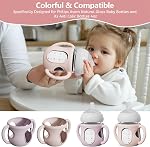 2 Pack Silicone Sleeves for Avent Natural Glass Bottles, Anti Breakage Bottle Holder with Handle, Compatible with Philips Avent Glass Natural Bottle 4 oz