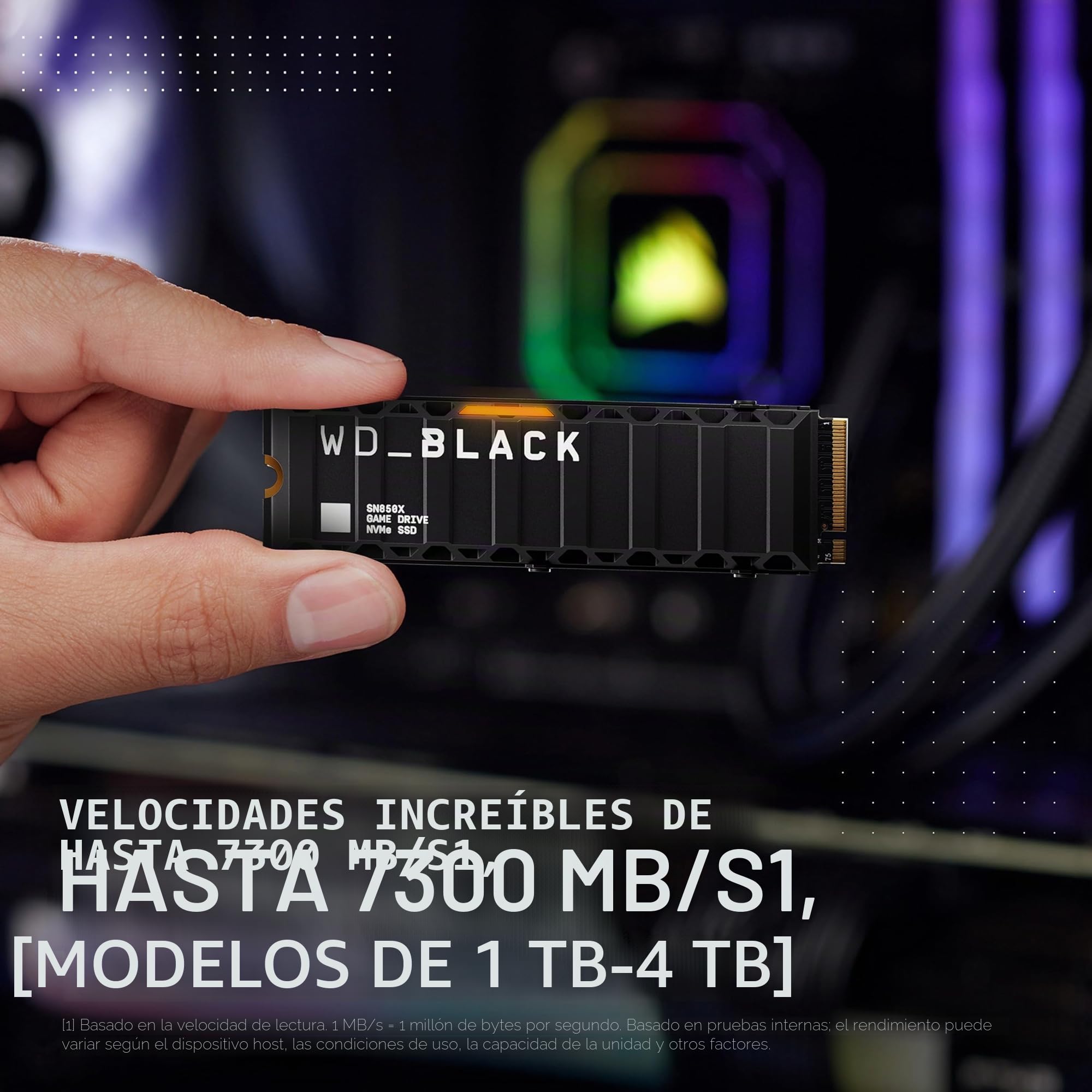 WD_BLACK SN850X NVMe SSD, 2TB M.2 2280, NVMe SSD con disipador de