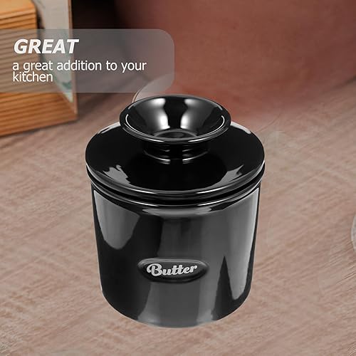 Miniatura 9 de Mantequillera de cerámica con tapa de queso crema con tapa estilo francés Mantequilla Contenedor de mantequilla para encimera de cocina, mini