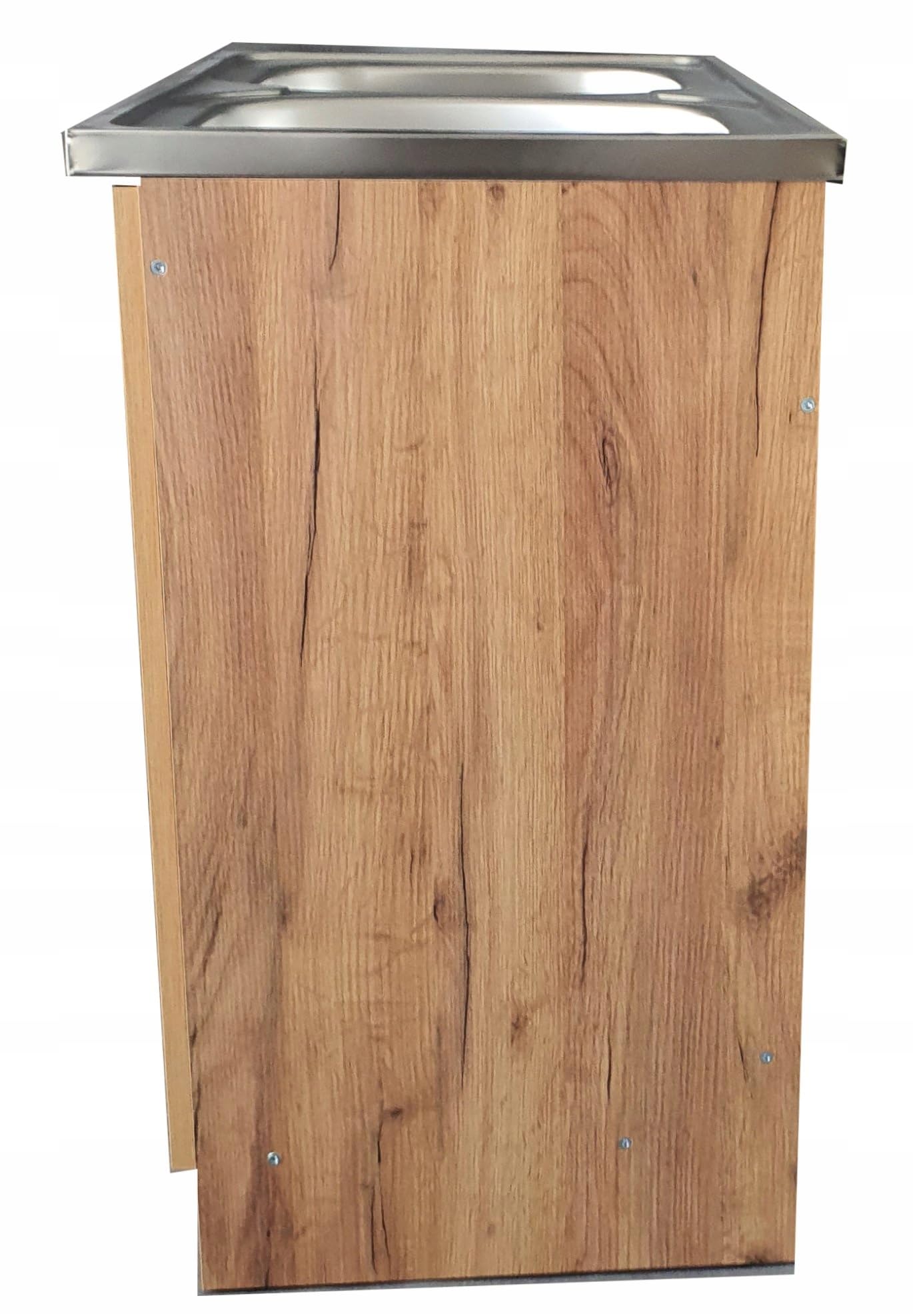 Szafka kuchenna 80 cm dąb złoty 2 umywalki zlewozmywak bez armatury XXL szafka stojąca 46 cm głębokość syfonu zmywarka do naczyń, kompletny montaż