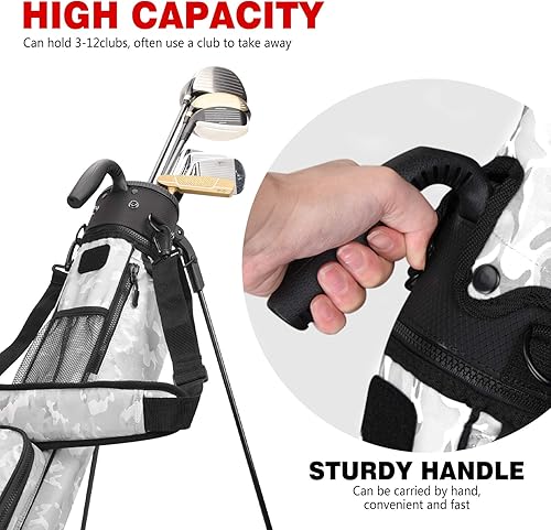 Miniatura 5 de Craftsman Golf Bolsa de golf ligera para el domingo con soporte, multicolor, perfecta para campo de conducción, par 3 campos