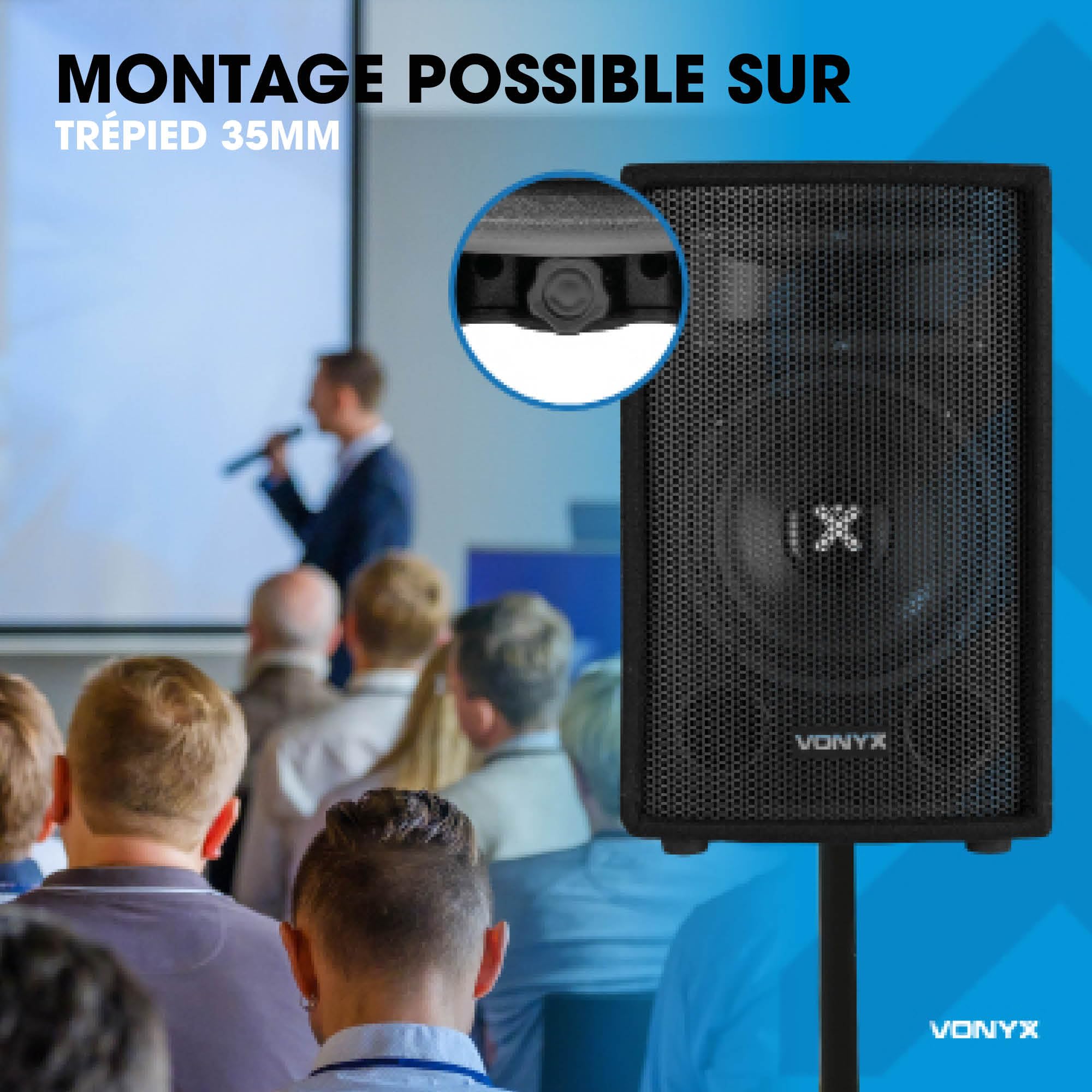 VONYX SL12 Enceinte Sono Passive, Puissance de 600 Watts, Woofer 12 Pouces, Facile à Transporter avec Ses Poignées, Montage sur Pied, Enceinte Sono Idéale pour DJ Mobiles et Soirées à la Maison