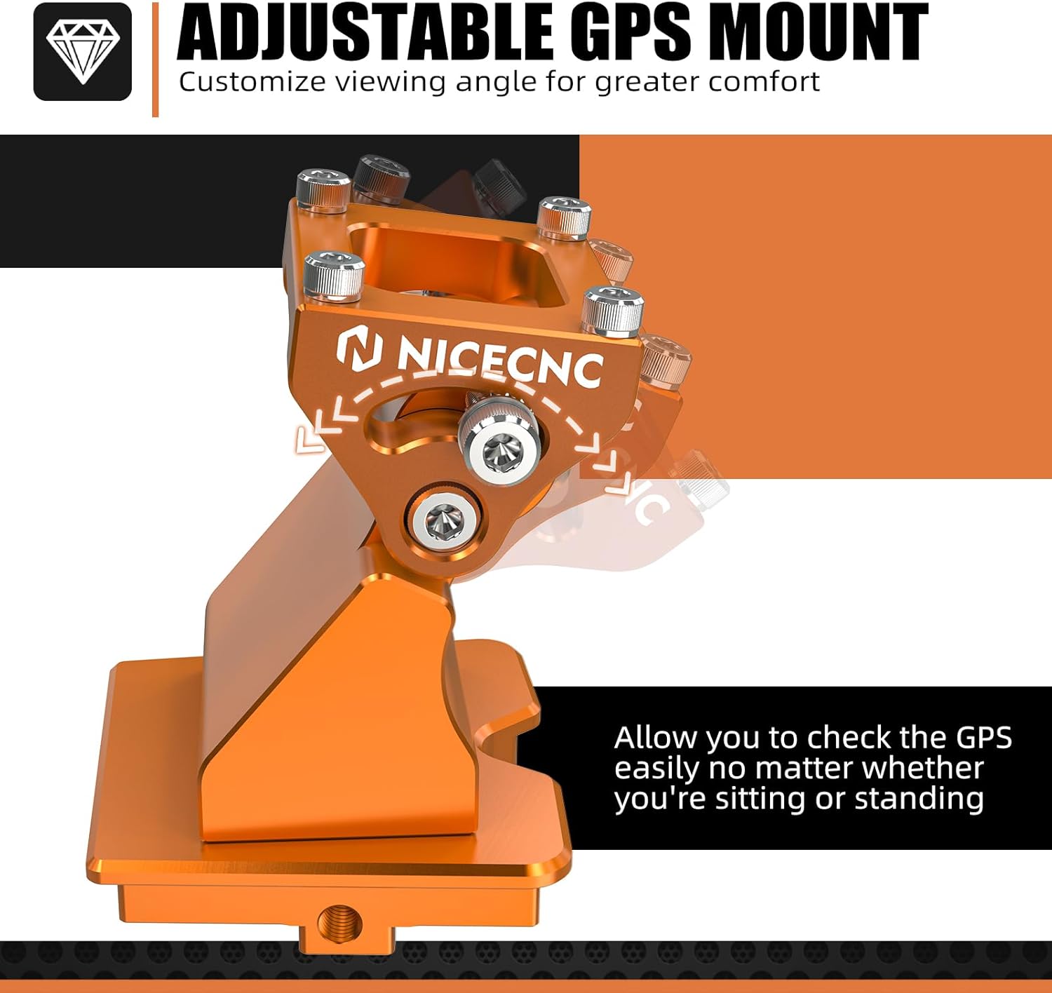 NICECNC 1" Handlebar Riser Adjustable GPS Mount Compatible with 790/890 Adventure R/S/Rally Compatible with 2019-2022, Husqvarna Norden 901 2022-2023