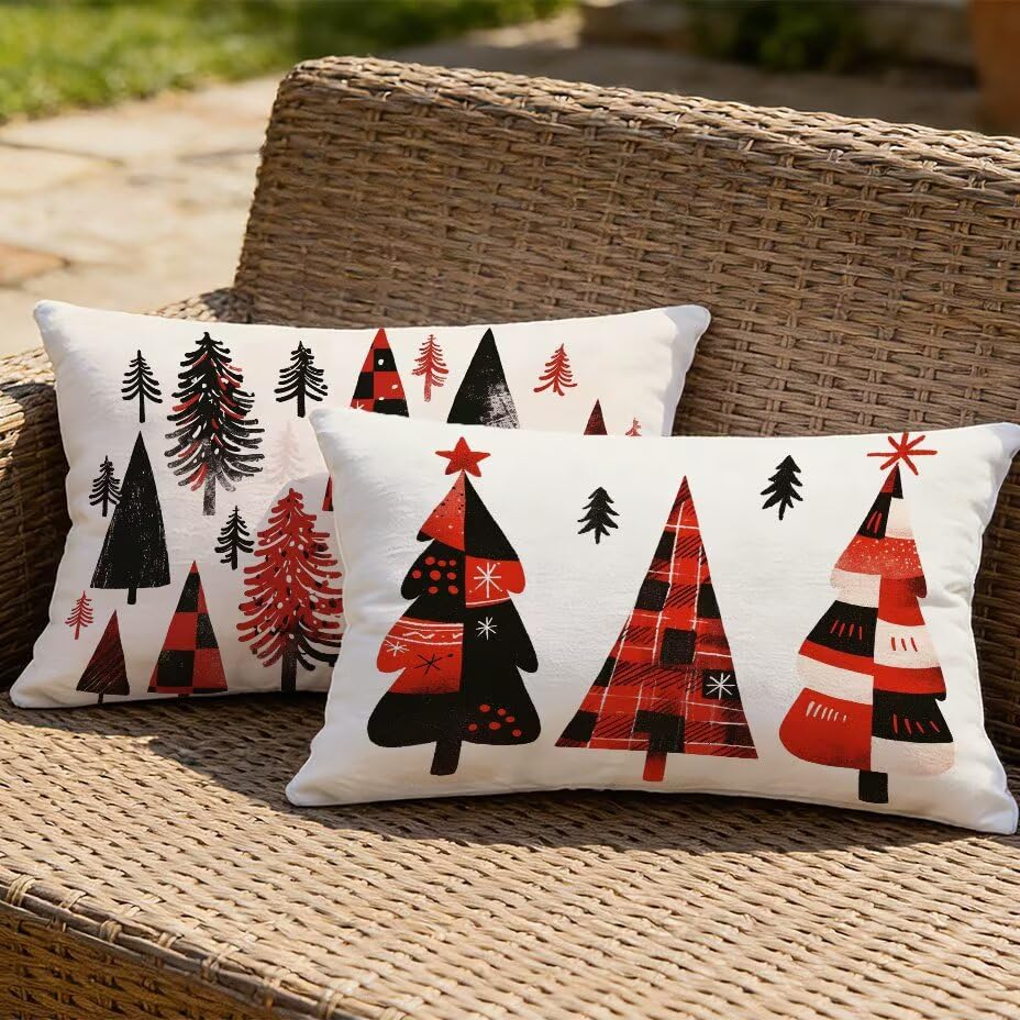 Housses coussin jardin 40x80 imperméable et résistant UV motif arbre