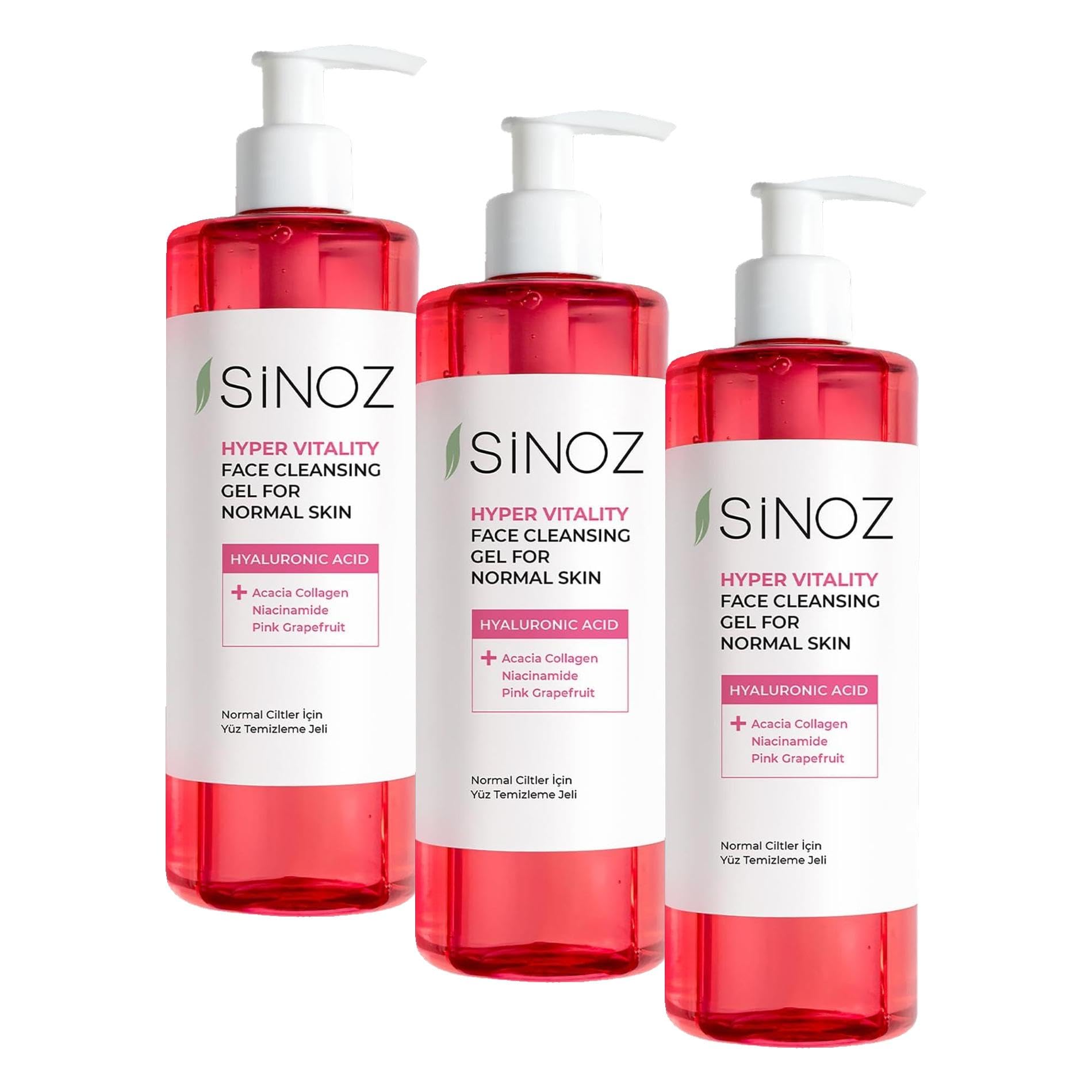 Sinoz Normal Ciltler için Yüz Temizleme Jeli 400ML (3 paketi)