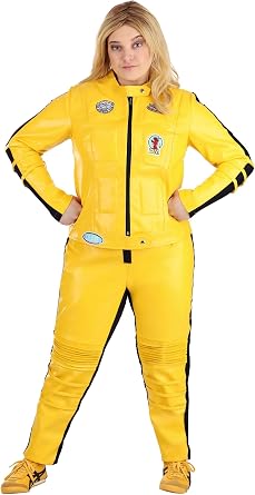 Fun Costumes Adult Kill Bill Halloween Costume, Women's Beatrix Kiddo Yellow Motorcycle Suit