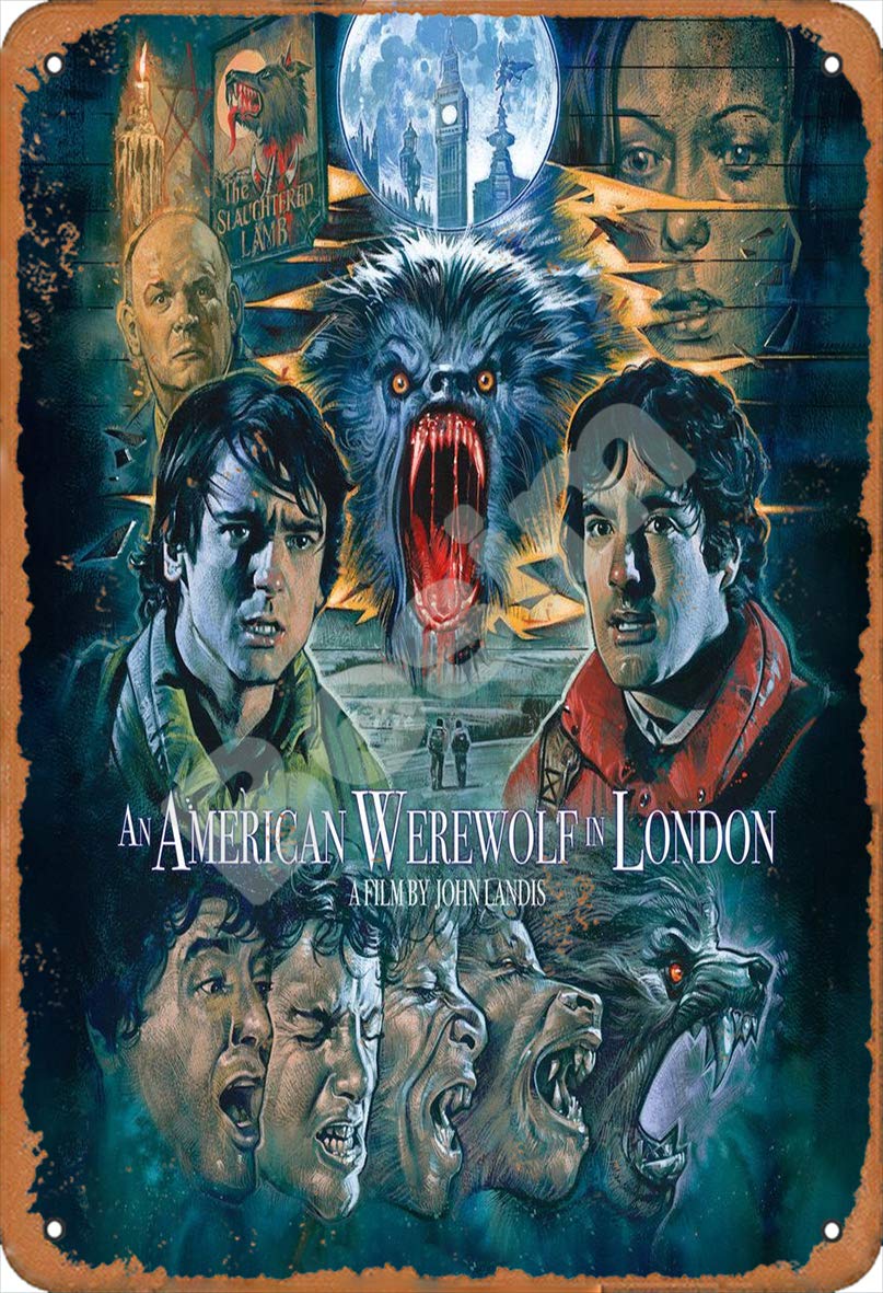 Besiman American Werewolf in London Classic Vintage Metal Tin Signs for Cafe Pub Kitchen Street Home Retro Wall Decoration